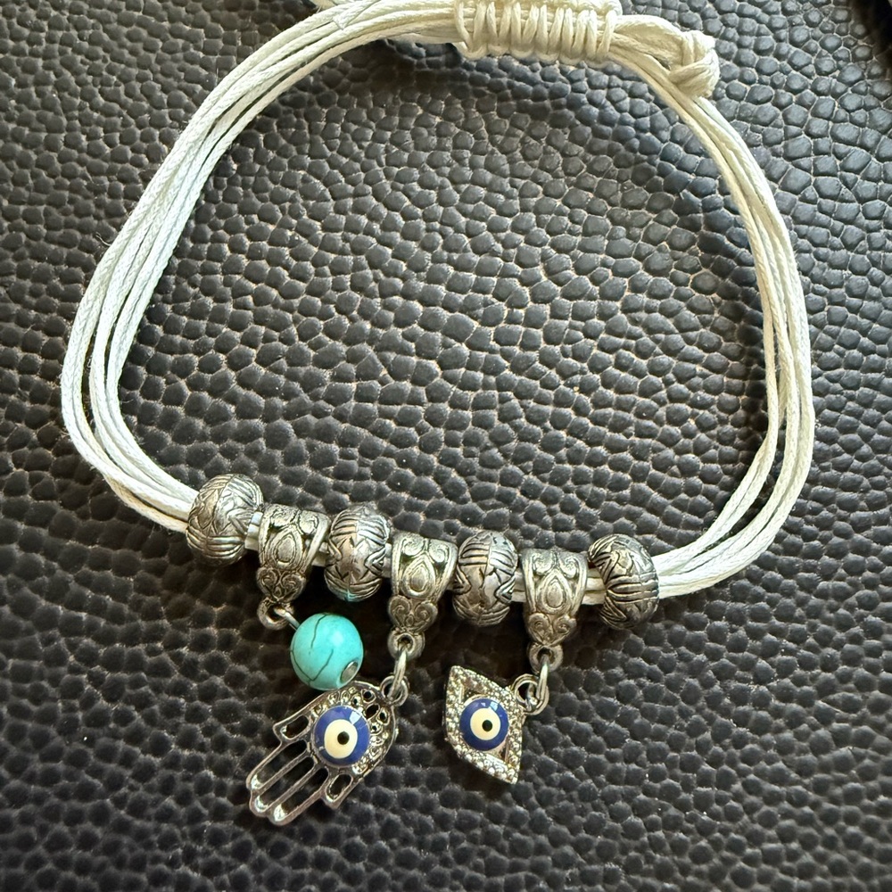 Silver and Turquoise Charm Bracelet